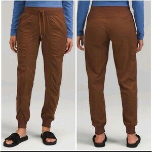 Lululemon dance studio mid rise jogger pants drawstring women’s 12 brown W5ENMS